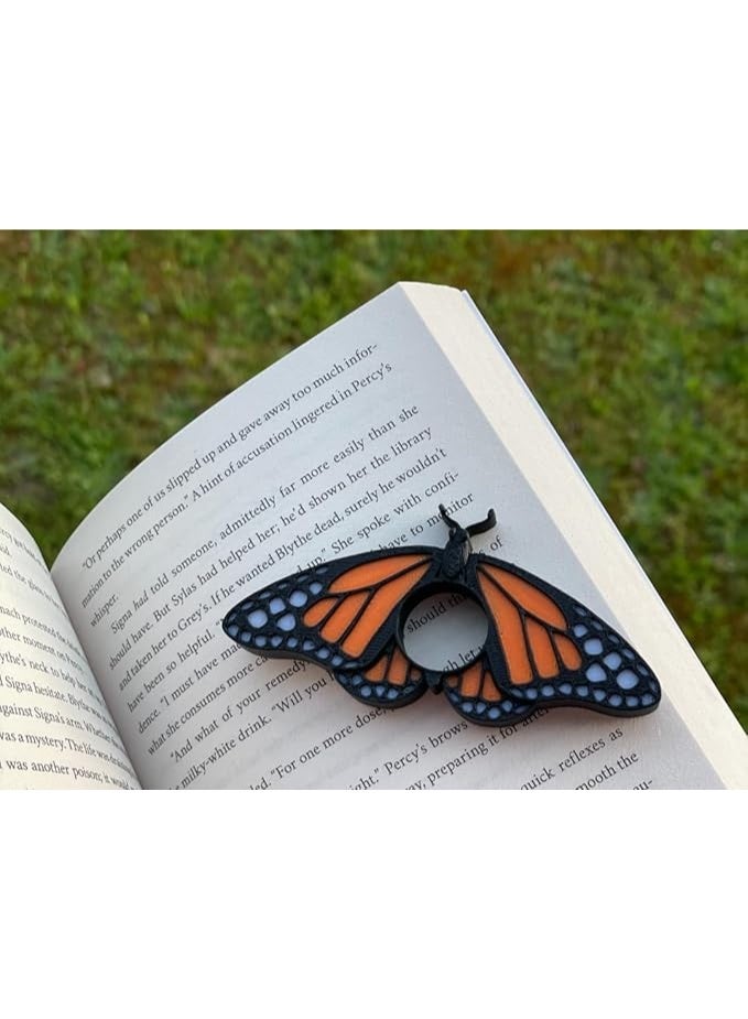 Monarch Magic Butterfly Bookmarks and Page Holder Set, Orange and Black Design, 3 Bookmarks with 1 Page Clip, Reading Accessories - Image 4